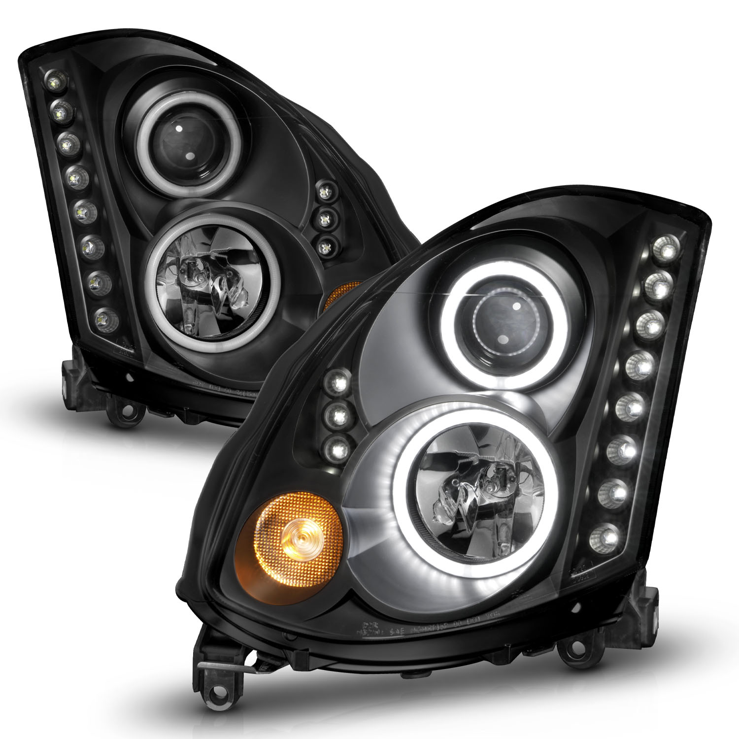 ANZO USA Projector Headlight Set w/Halo 121363