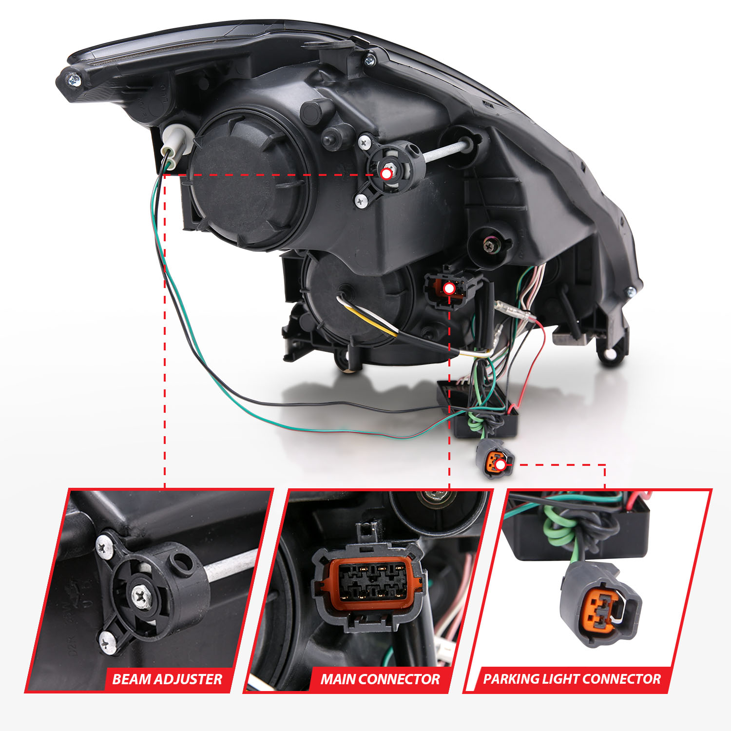 ANZO USA Projector Headlight Set w/Halo 121363