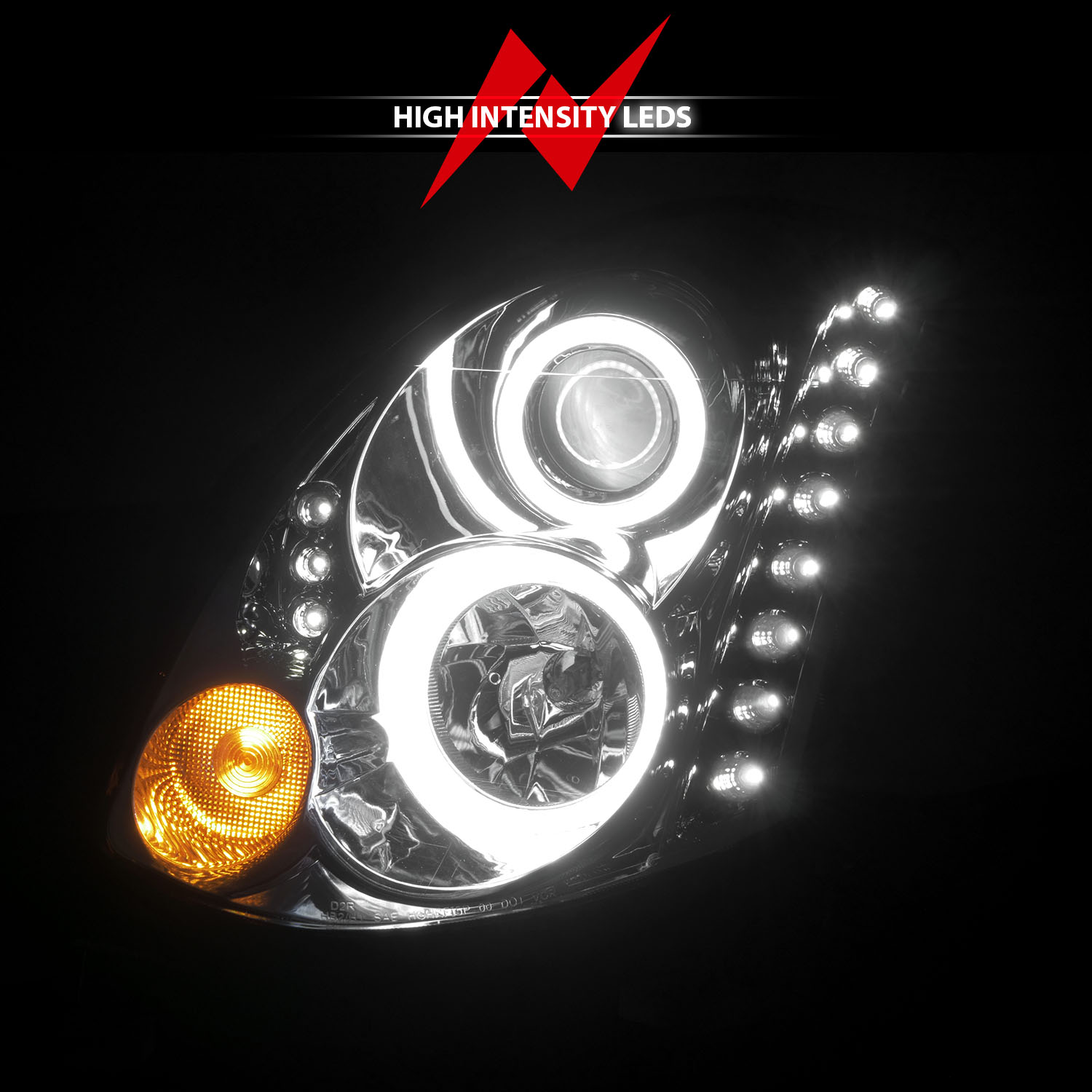 ANZO USA Projector Headlight Set w/Halo 121364