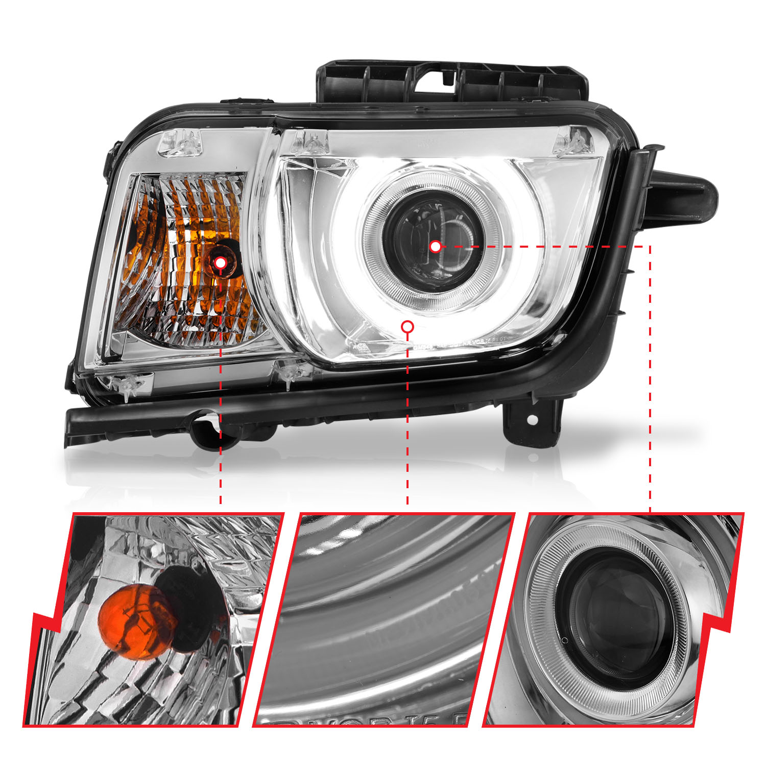 ANZO USA Projector Headlight Set w/Halo 121311