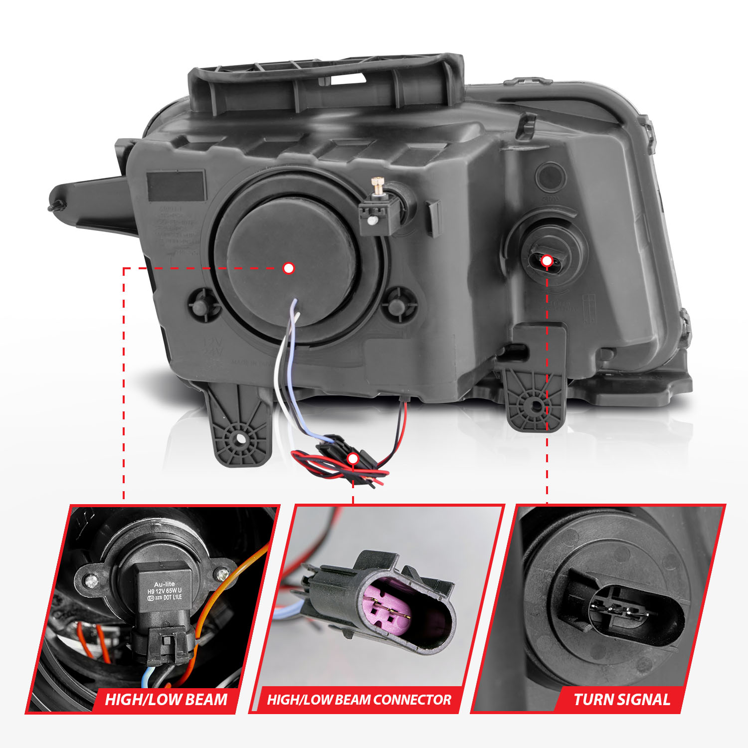 ANZO USA Projector Headlight Set w/Halo 121311