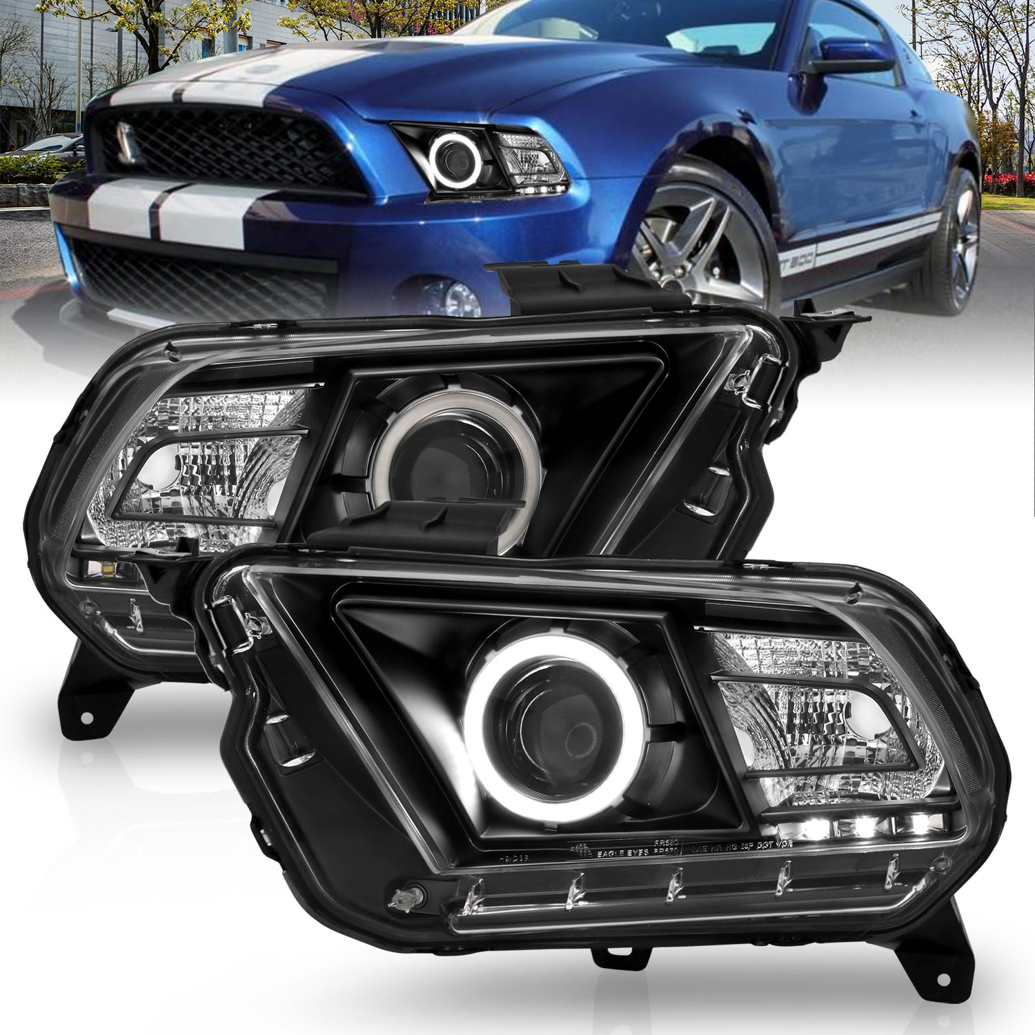 ANZO USA Projector Headlight Set w/Halo 121323