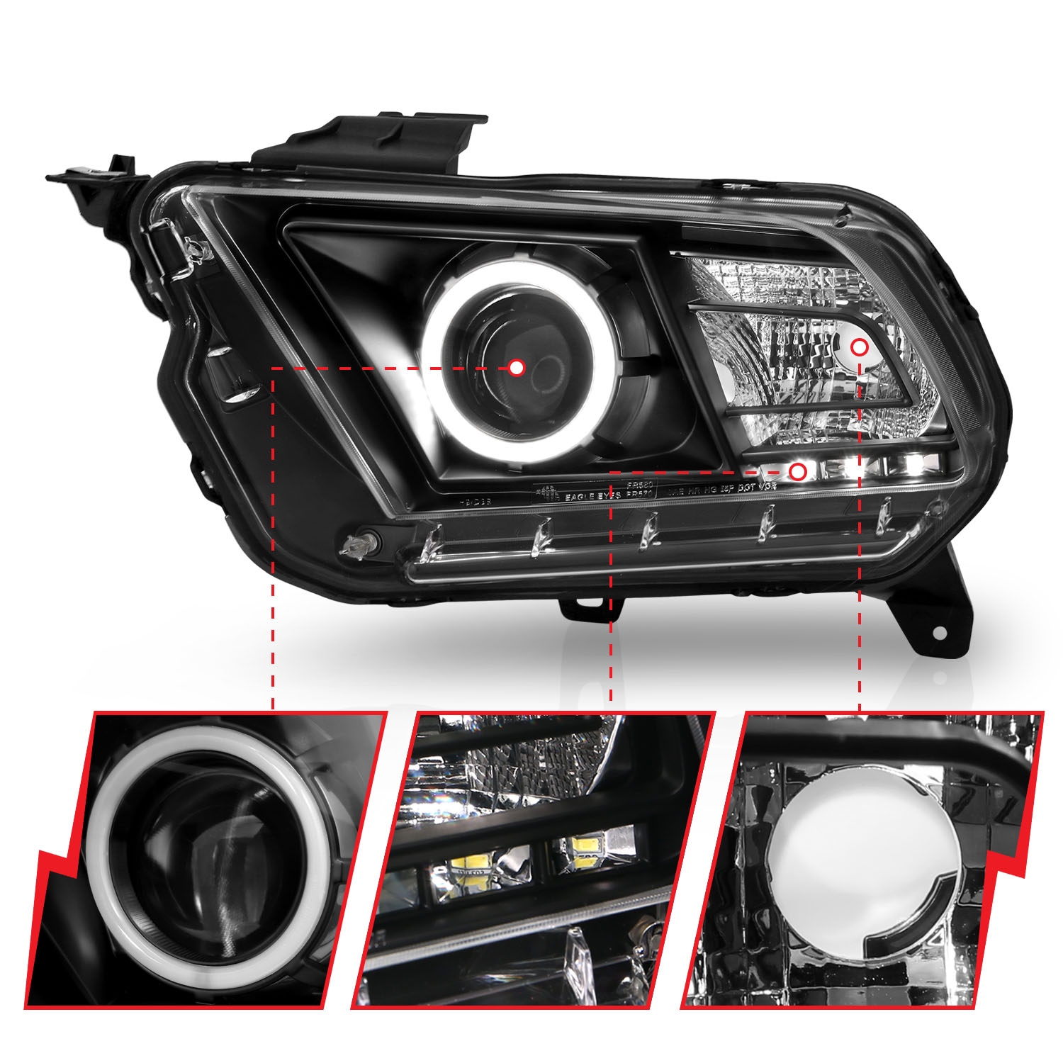 ANZO USA Projector Headlight Set w/Halo 121323