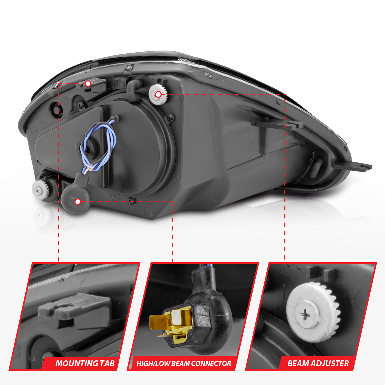 ANZO USA Projector Headlight Set w/Halo 121332