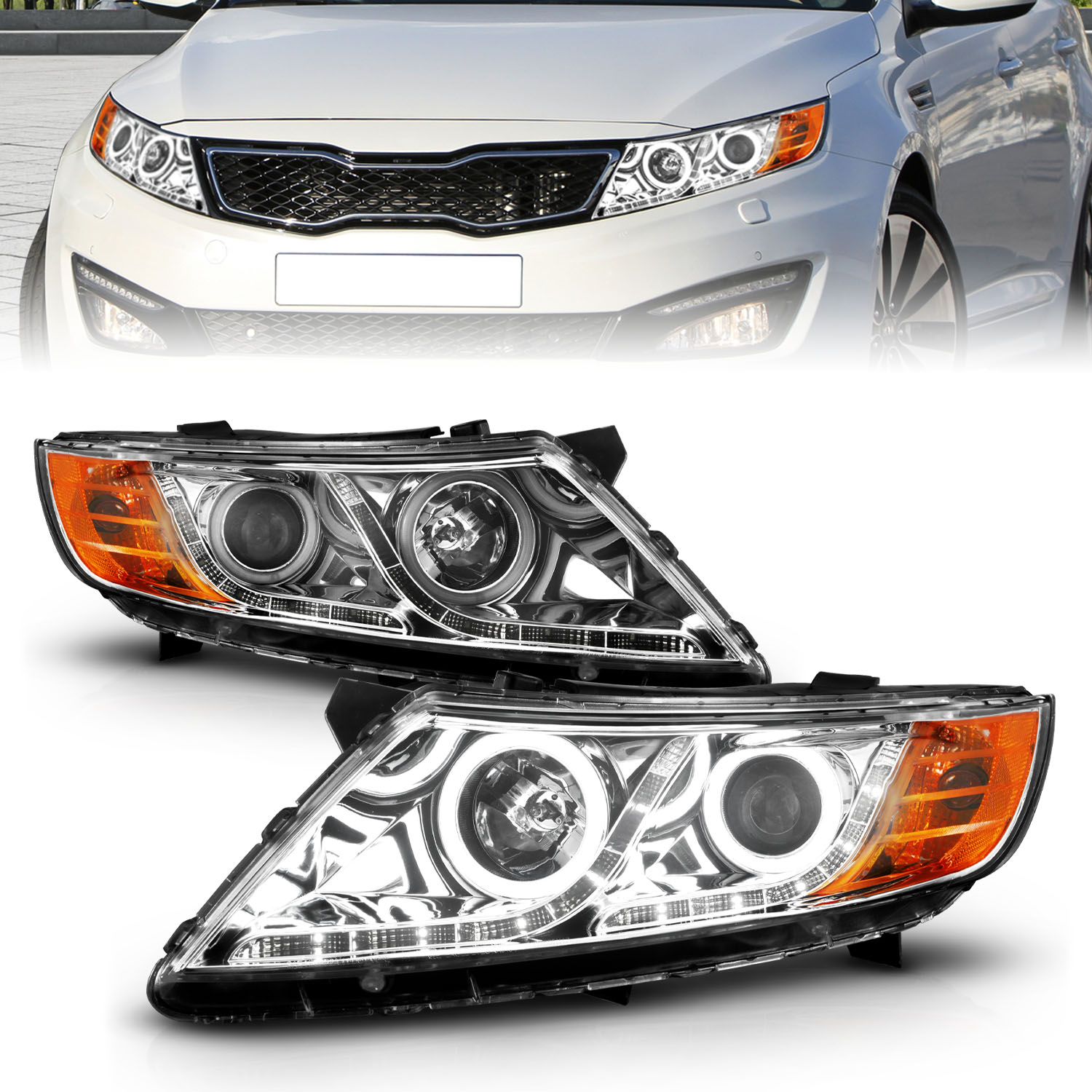 ANZO USA Projector Headlight Set w/Halo 121459
