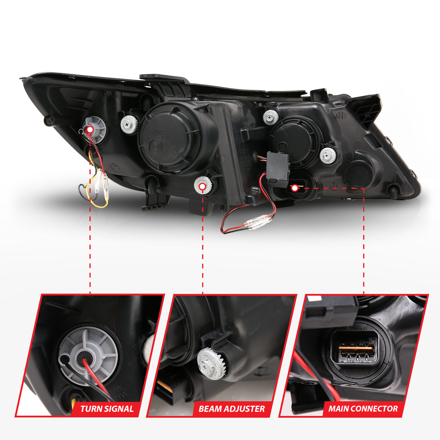 ANZO USA Projector Headlight Set w/Halo 121460