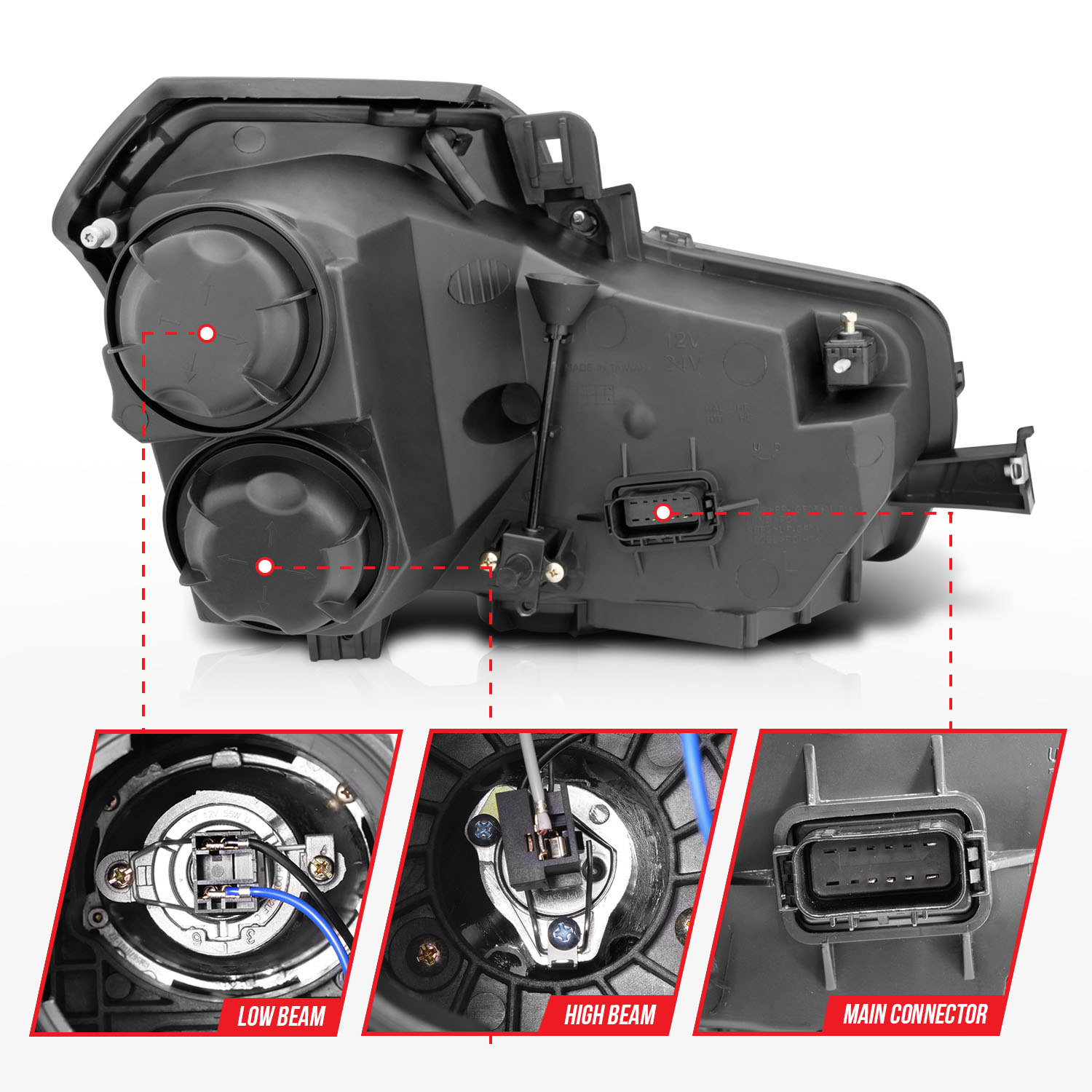 ANZO USA Projector Headlight Set w/Halo 121417