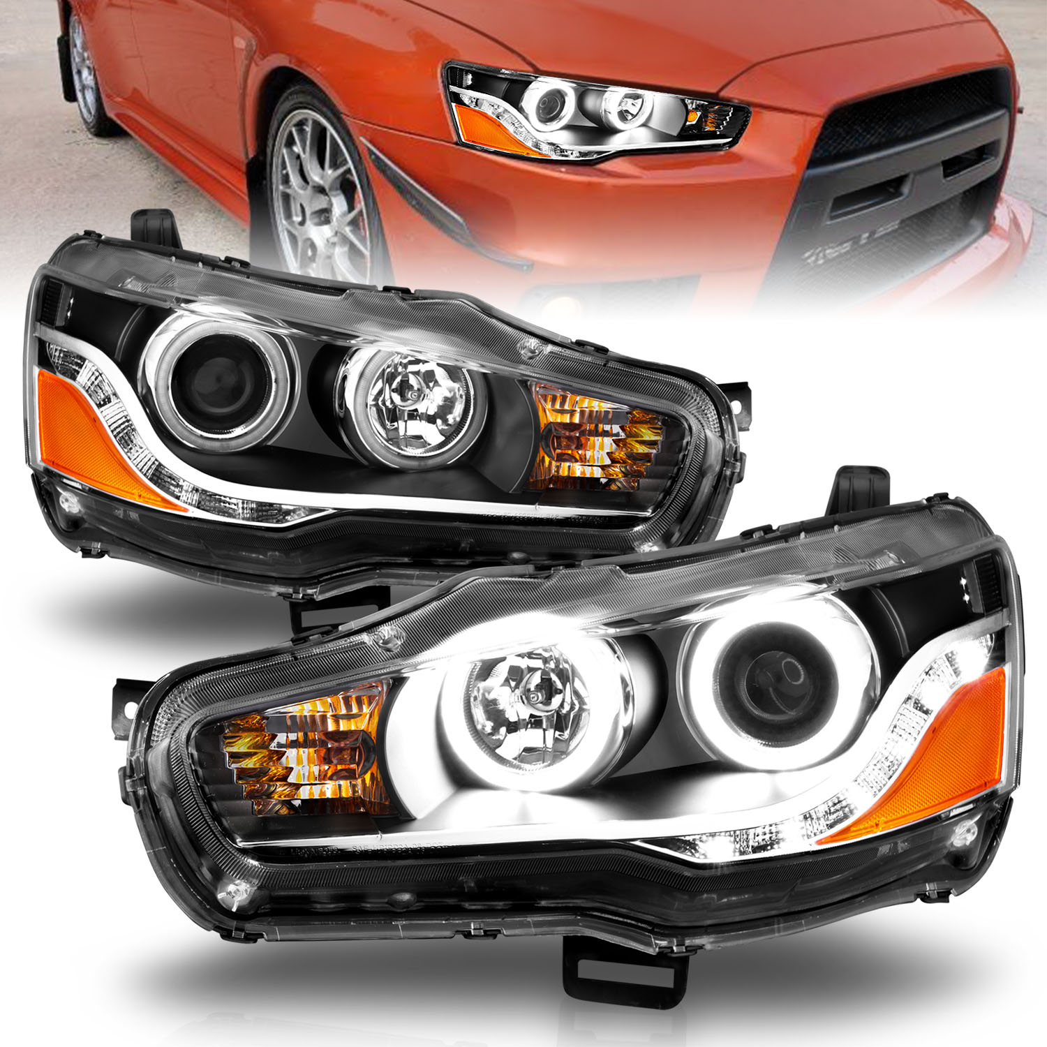 ANZO USA Projector Headlight Set w/Halo 121428
