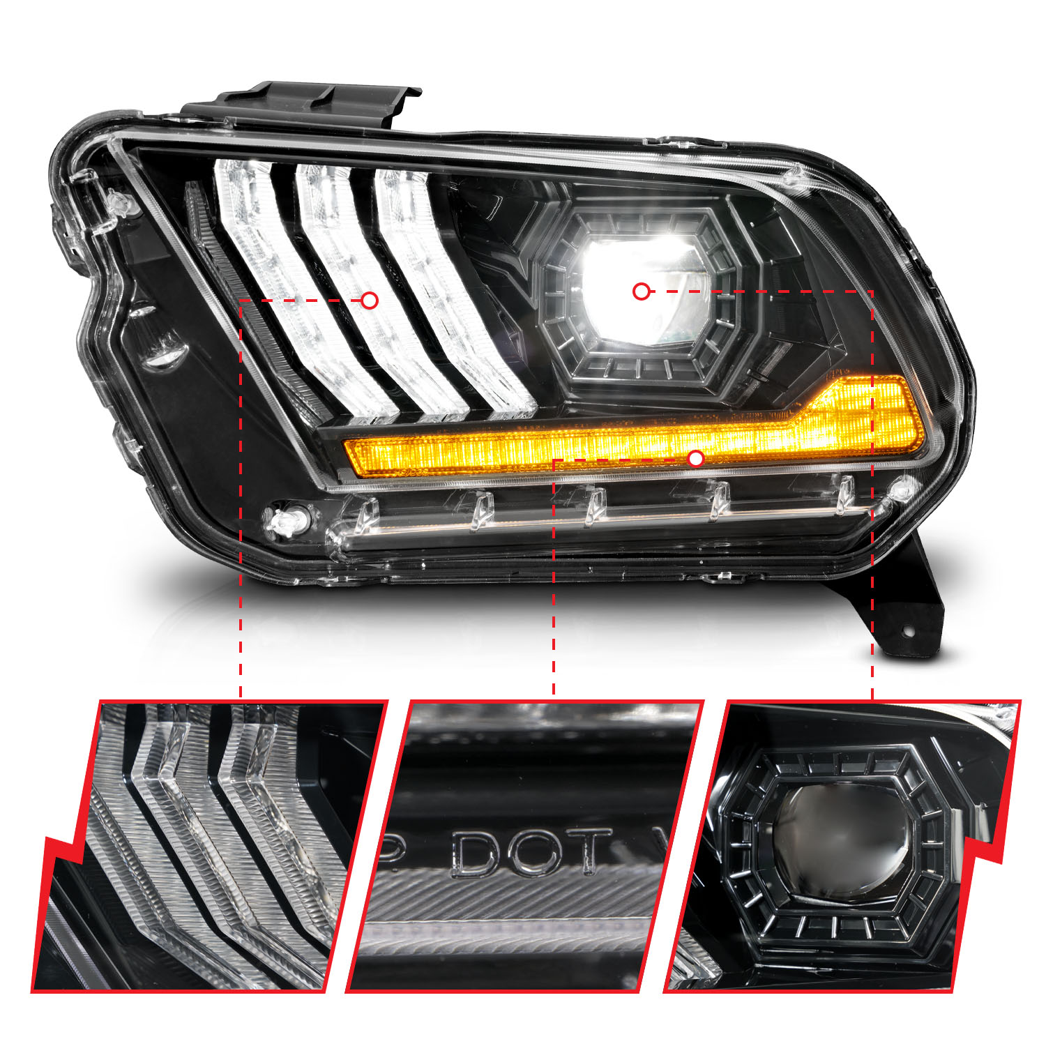 ANZO USA LED Projector Headlight Set 121572