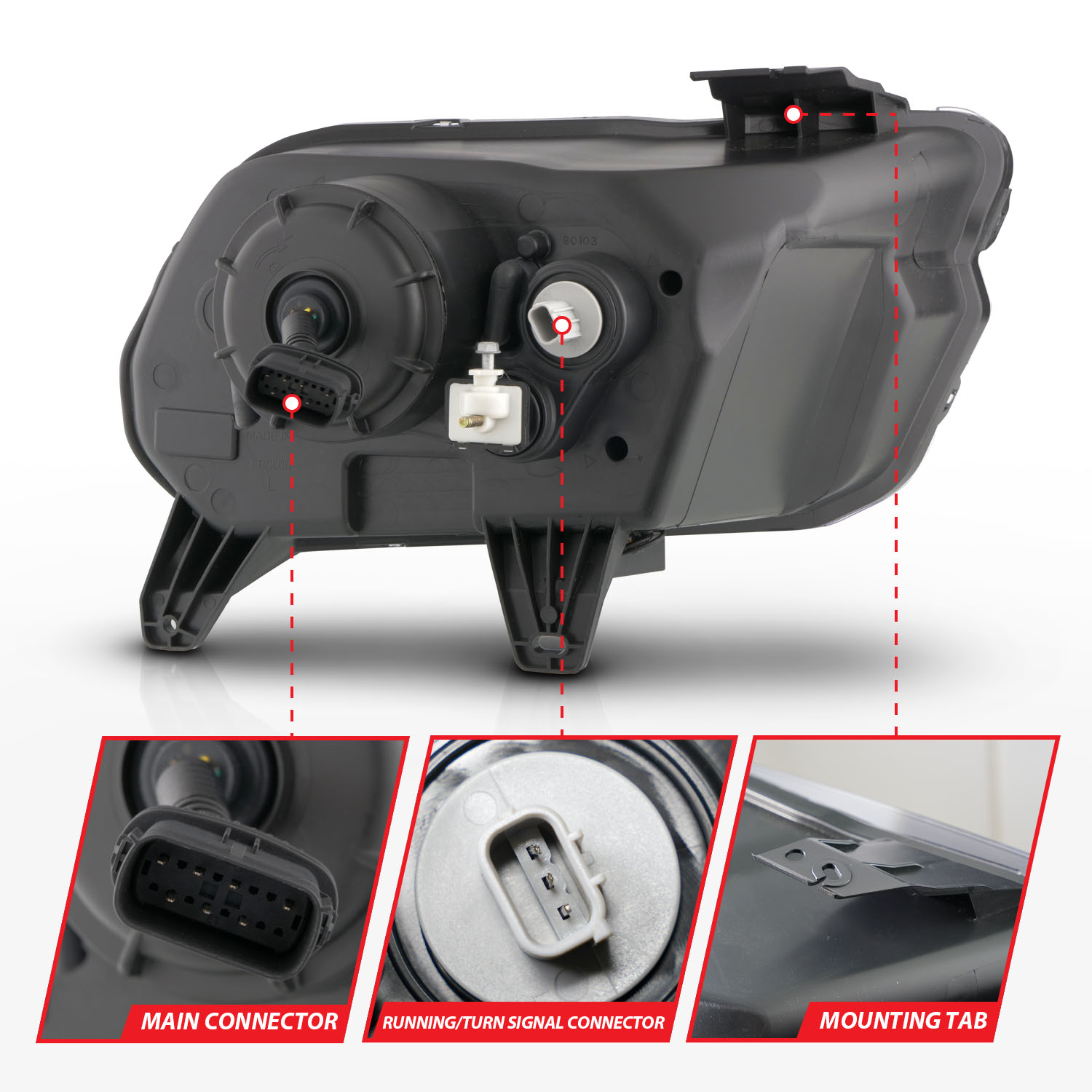 ANZO USA LED Projector Headlight Set 121572