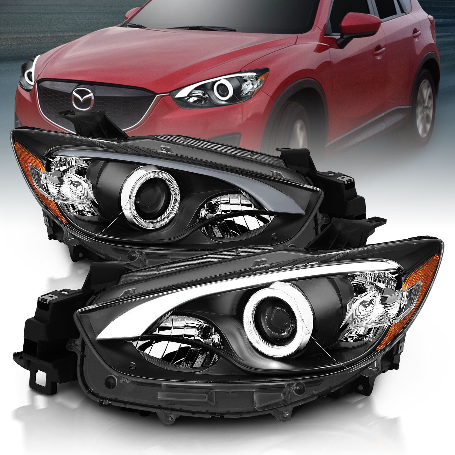 ANZO USA Projector Headlight Set w/Halo 121520