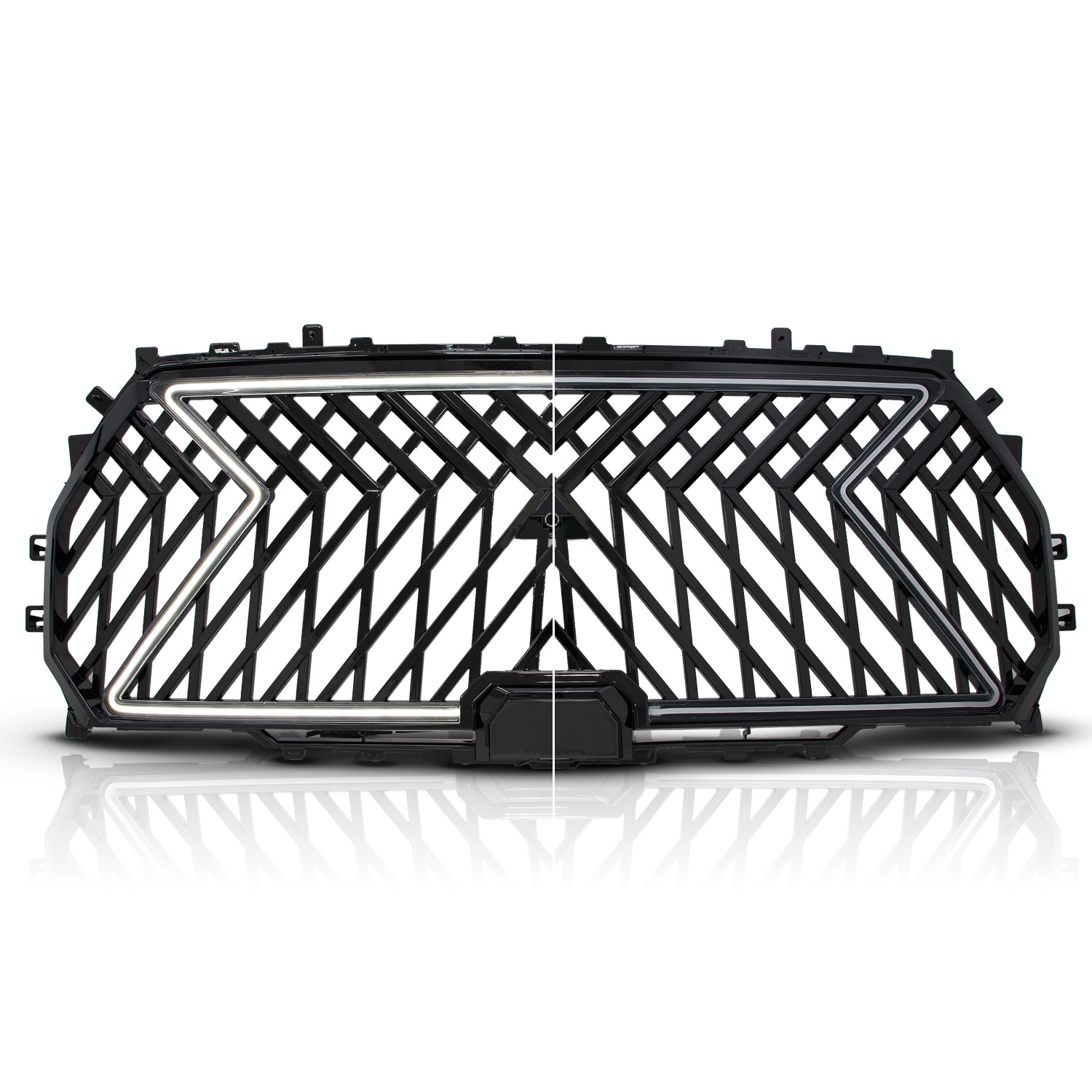 ANZO USA Black Housing Full LED Front Grille with Initiation and Running Light/DRL 901030