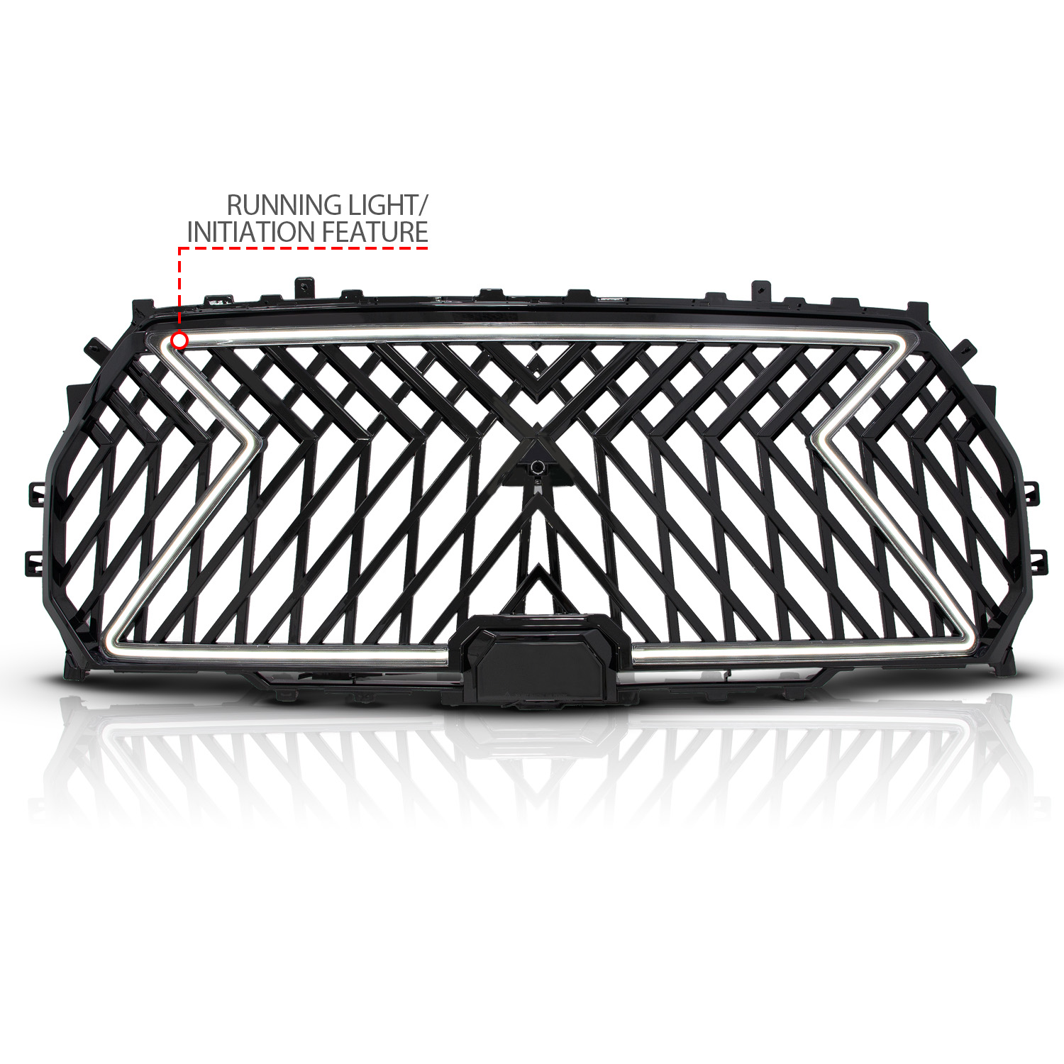 ANZO USA Black Housing Full LED Front Grille with Initiation and Running Light/DRL 901030