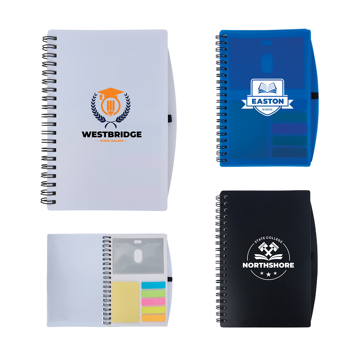 Bates Spiral FSC Notebook With Sticky Notes and Flags 1