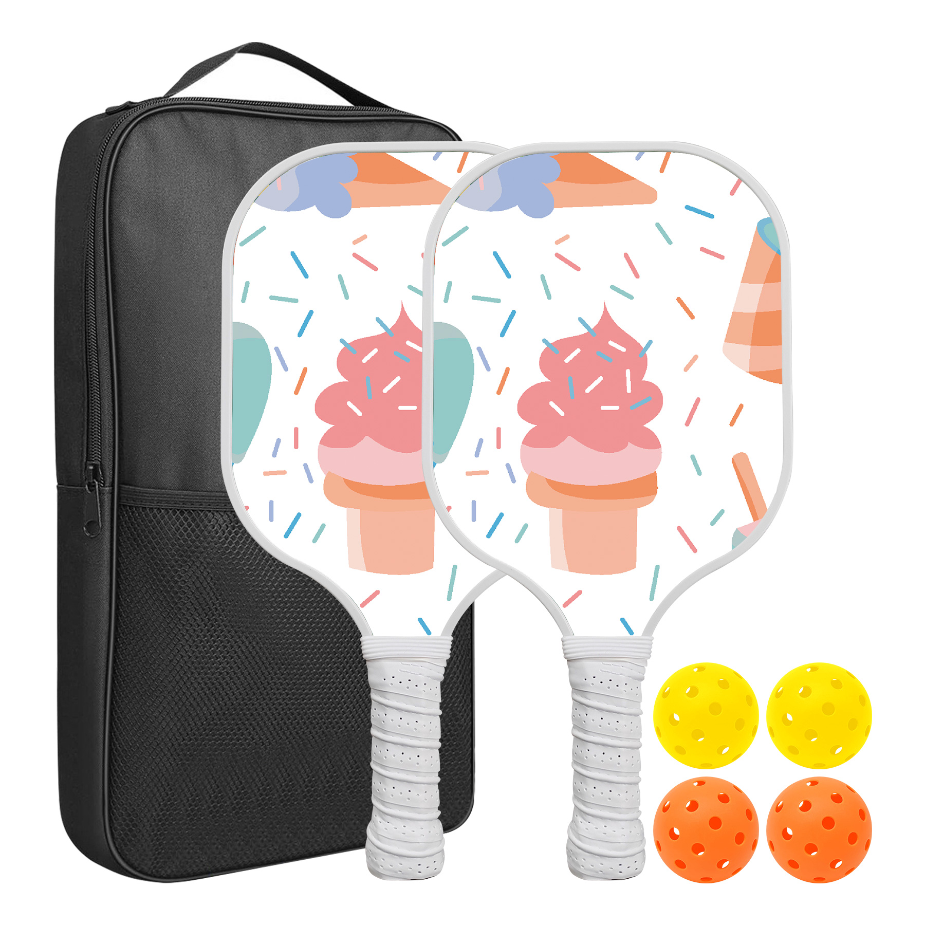 Custom Pickleball Racket Paddle & Ball Set w/Carrying Bag 1