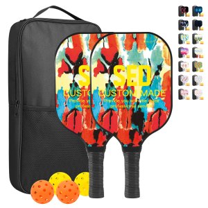 Custom Pickleball Racket Paddle & Ball Set w/Carrying Bag 1 Custom Pickleball Racket Paddle & Ball Set w/Carrying Bag 1