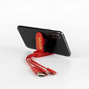 "ESCALANTE" 5-in-1 Cell Phone Charging Cable w/Phone Stand 1
