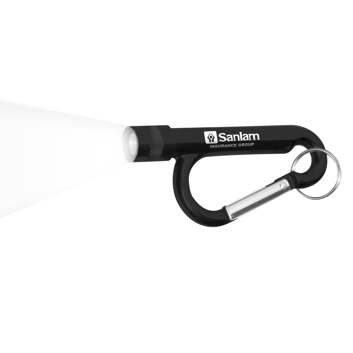 "Chiron Light" Metal Carabiner Flashlight w/Split Ring Attachment 1