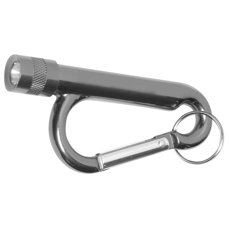 "Chiron Light" Metal Carabiner Flashlight w/Split Ring Attachment 1