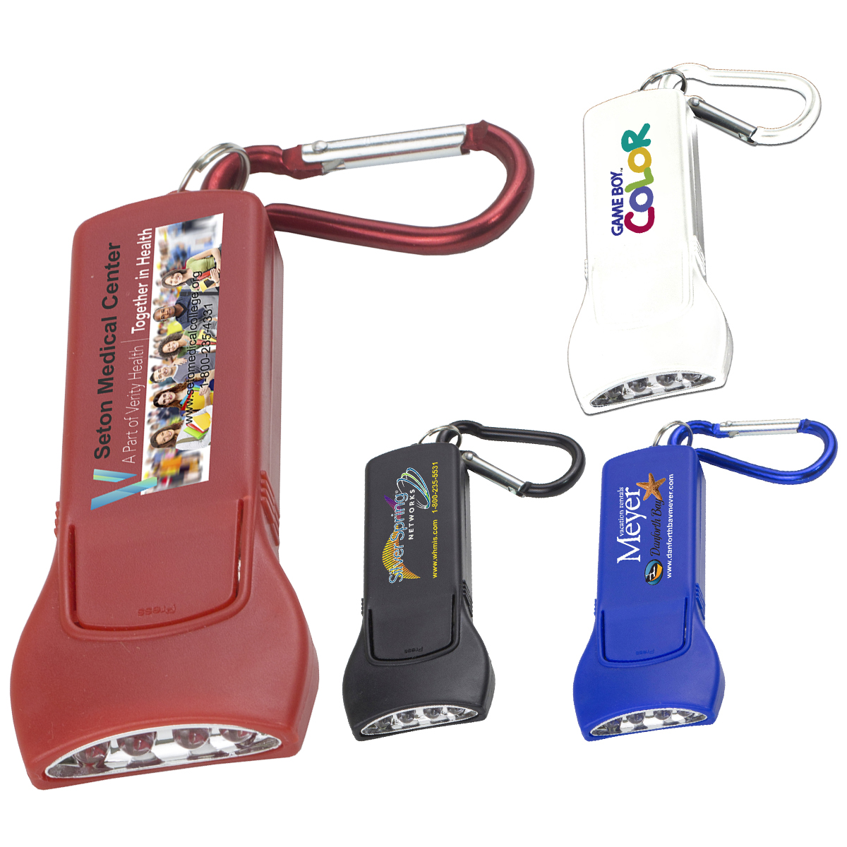 "Beamer" 4 LED Key holder Key light w/Carabiners Clip (Photo image Full Color) 1