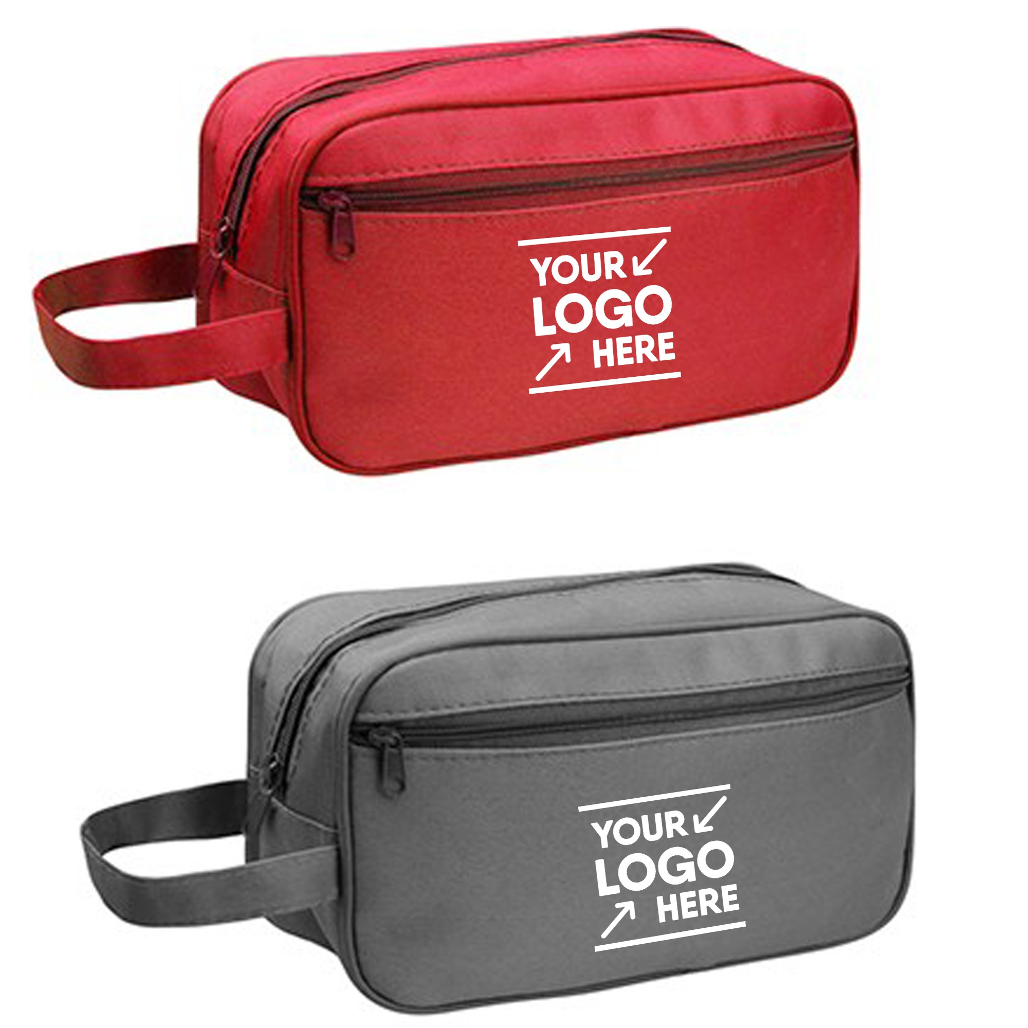 Double Zipper Toiletry Bag w/Carrying Handle 1