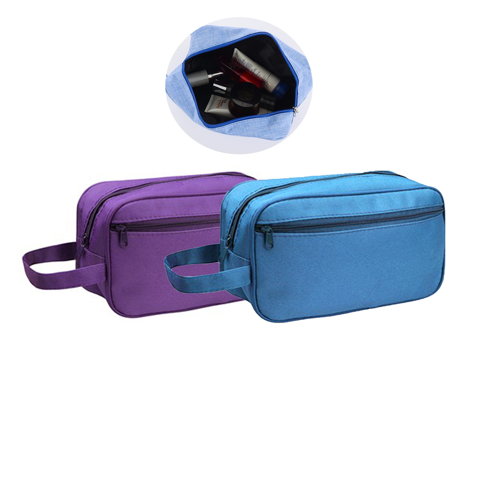Double Zipper Toiletry Bag w/Carrying Handle 1