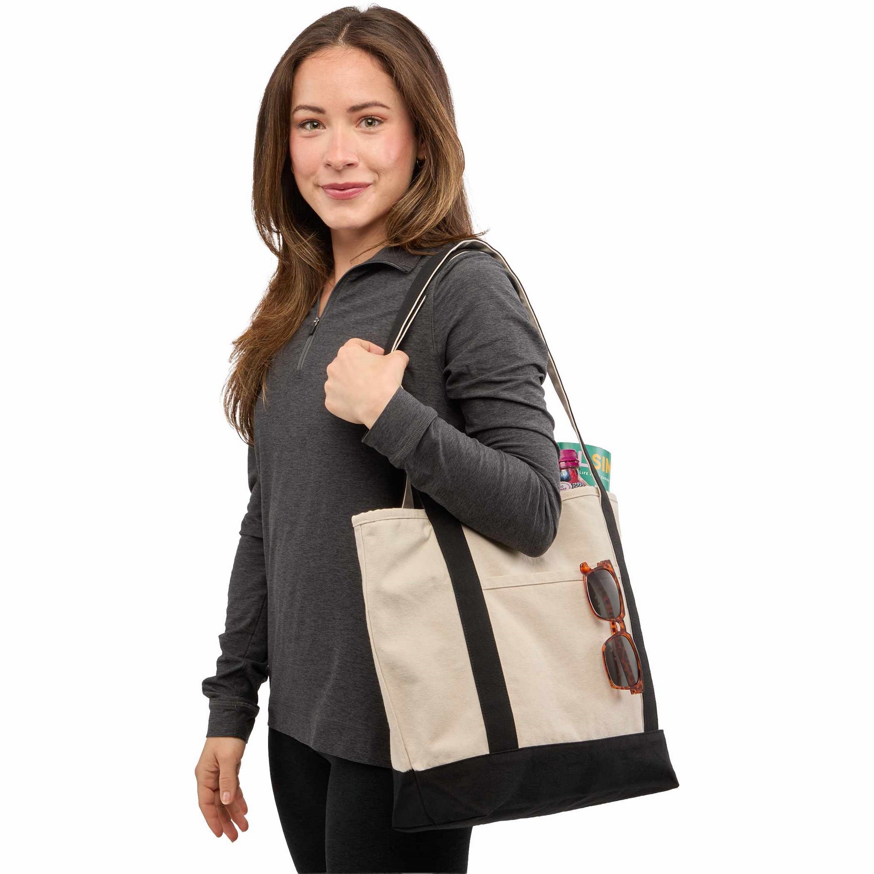 Recycled 12oz Zip Top Canvas Tote 1