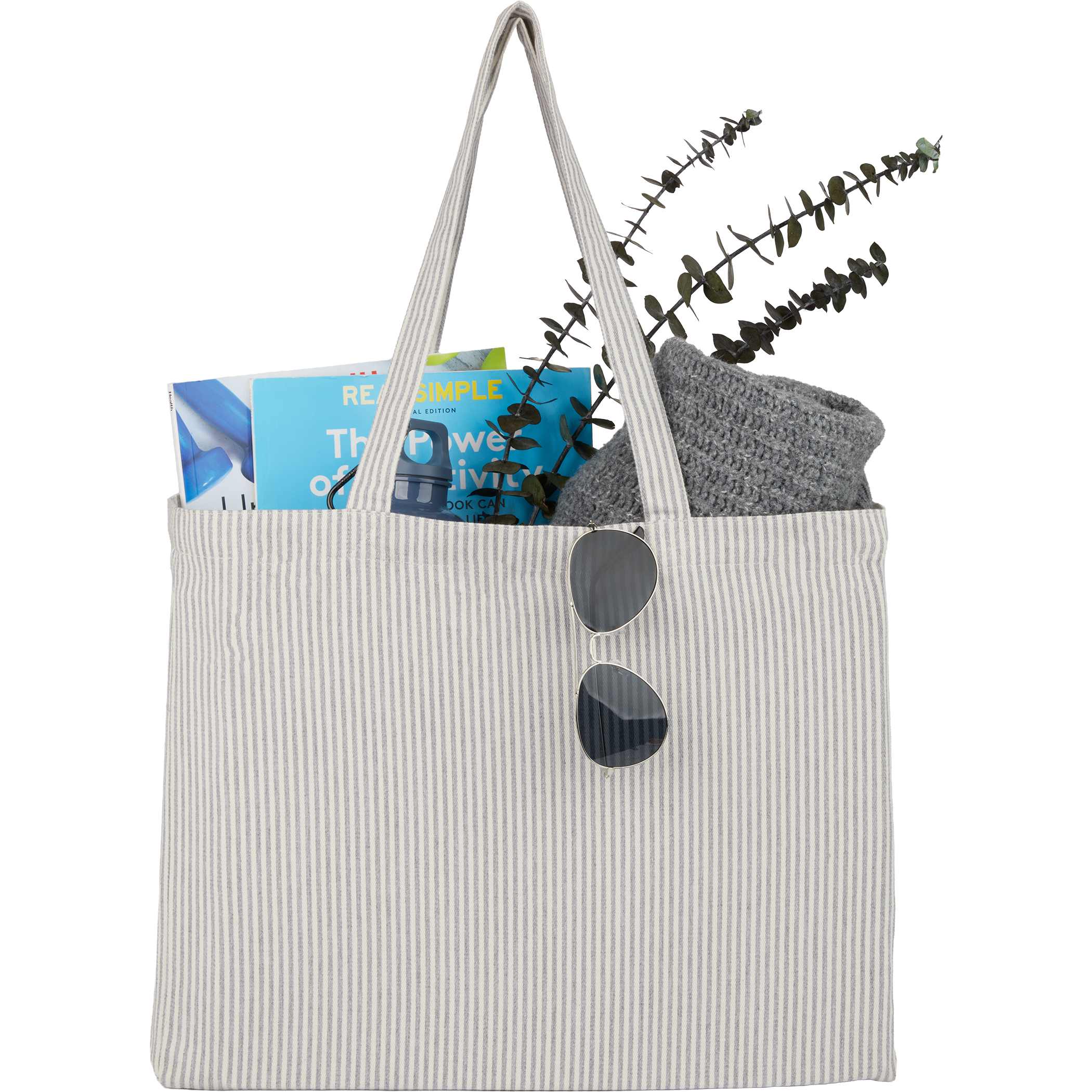 Striped Pacific Recycled Cotton Shopper Tote 1