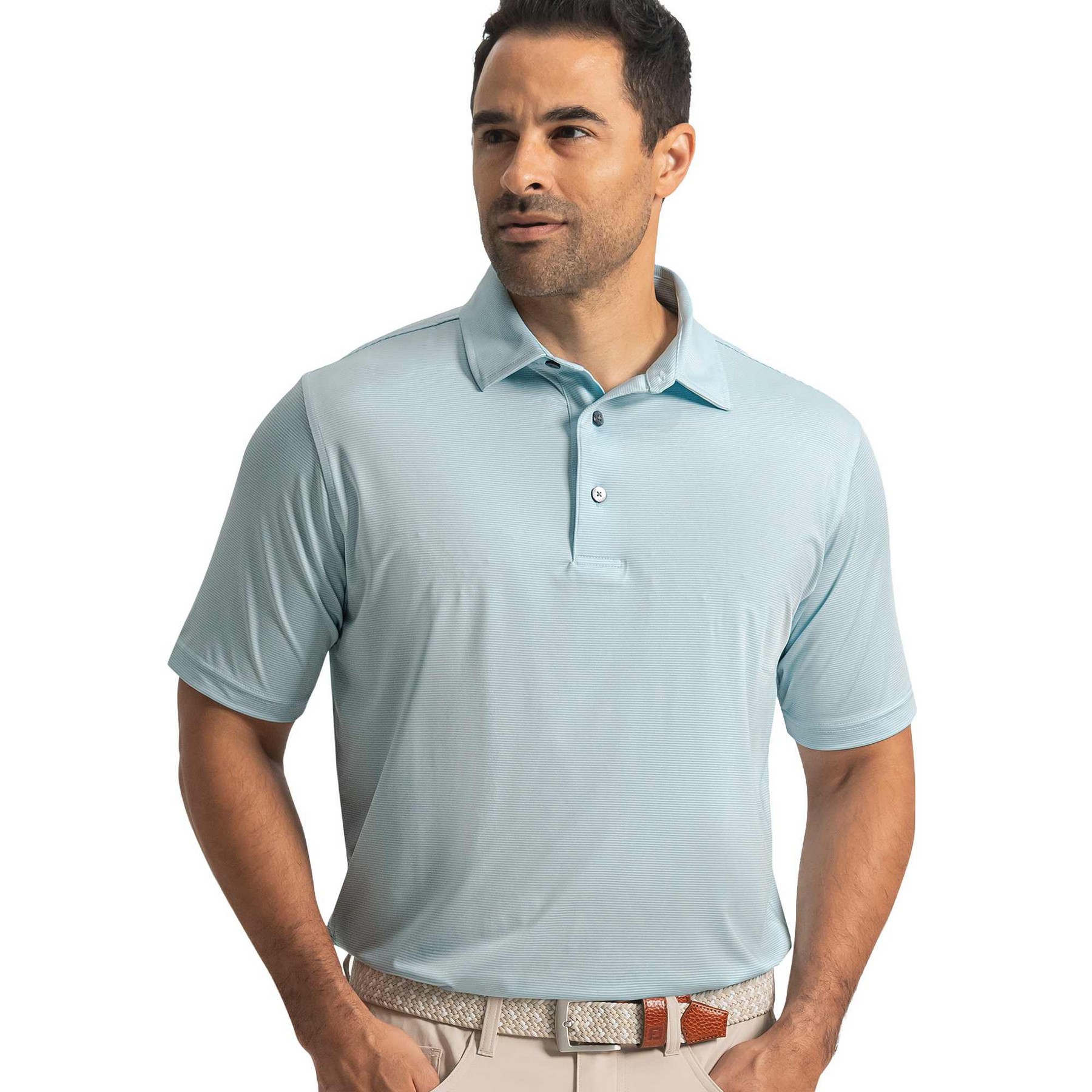 FootJoy Men's MicroFeeder Stripe Polo 2