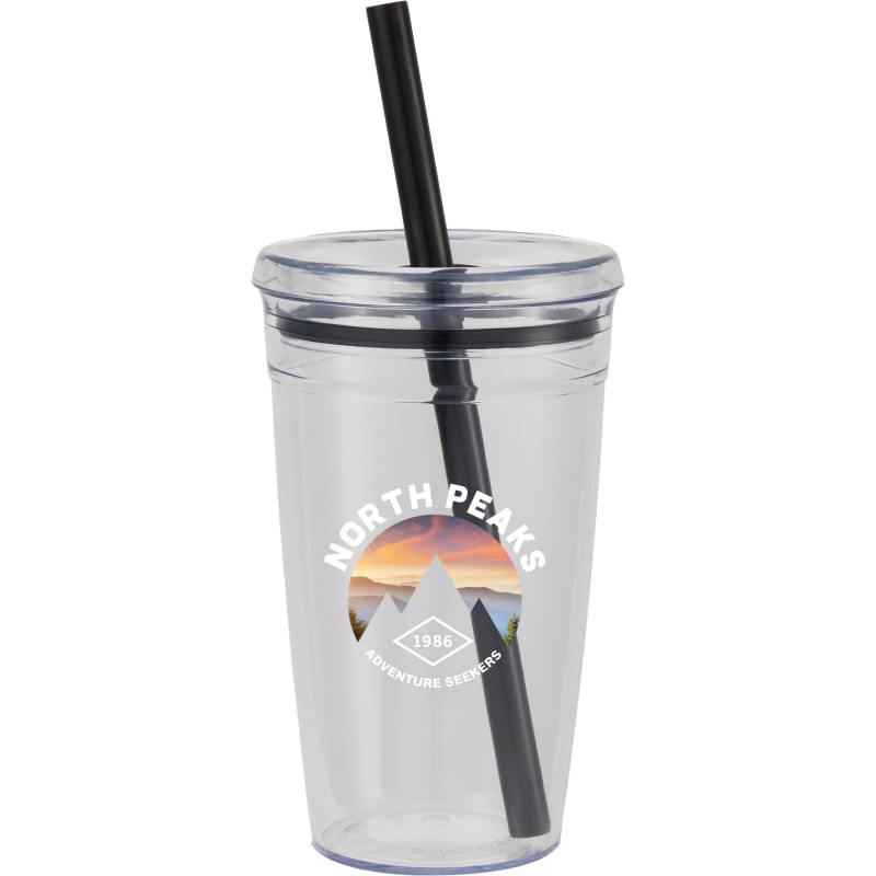 Anna Recycled Acrylic Tumbler w/ Straw 15oz 1 Anna Recycled Acrylic Tumbler w/ Straw 15oz 1