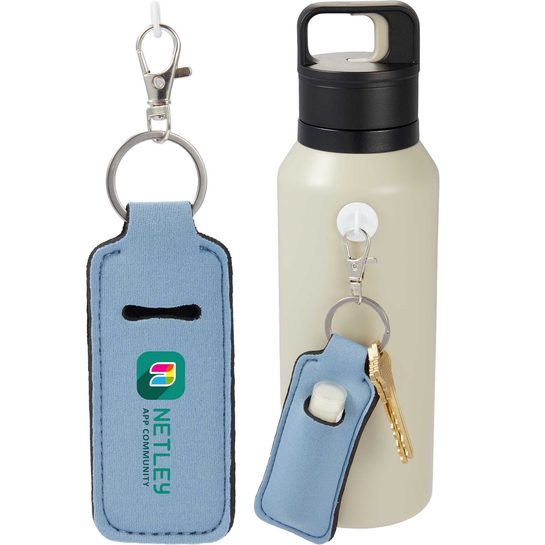 Bottle Charm w/ Neoprene Chapstick Holder 1