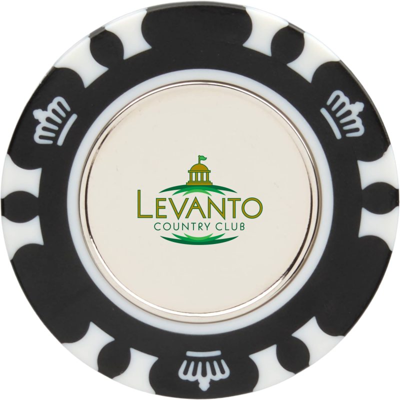 Recycled Poker Chip w/ Metal Ballmarker 1 Recycled Poker Chip w/ Metal Ballmarker 1