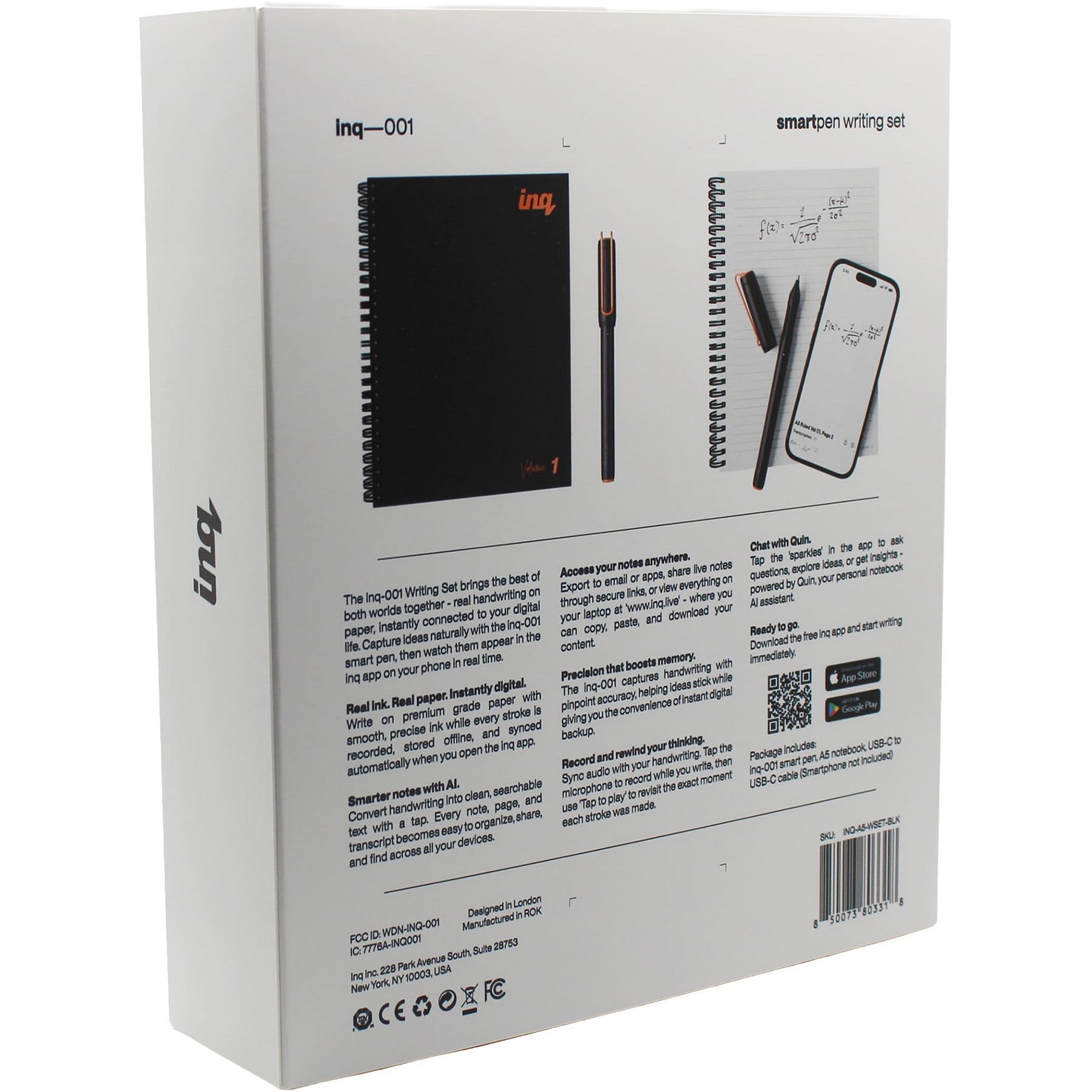 inq Smart Pen Writing and Notebook Set 1