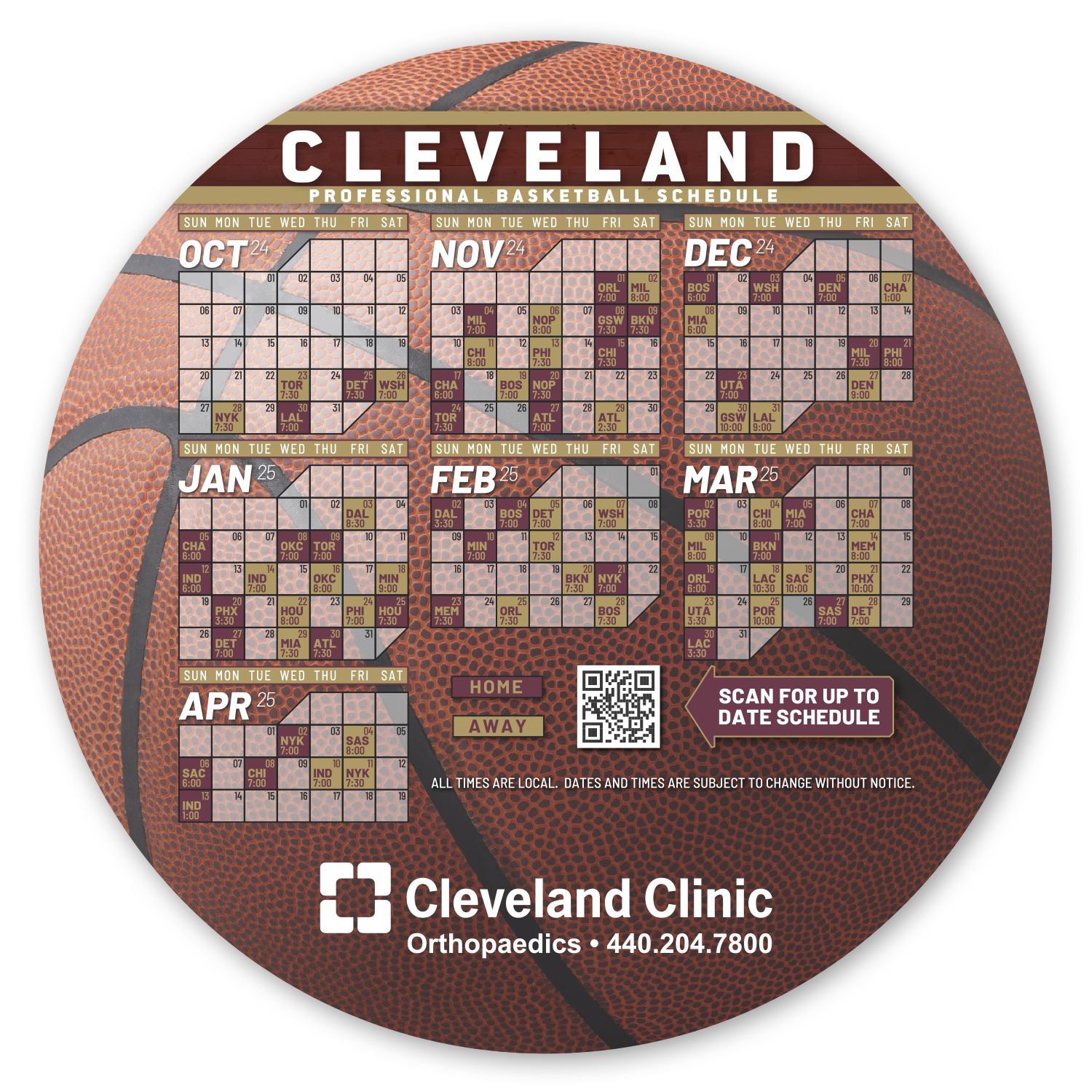 Basketball Ball Schedule 1