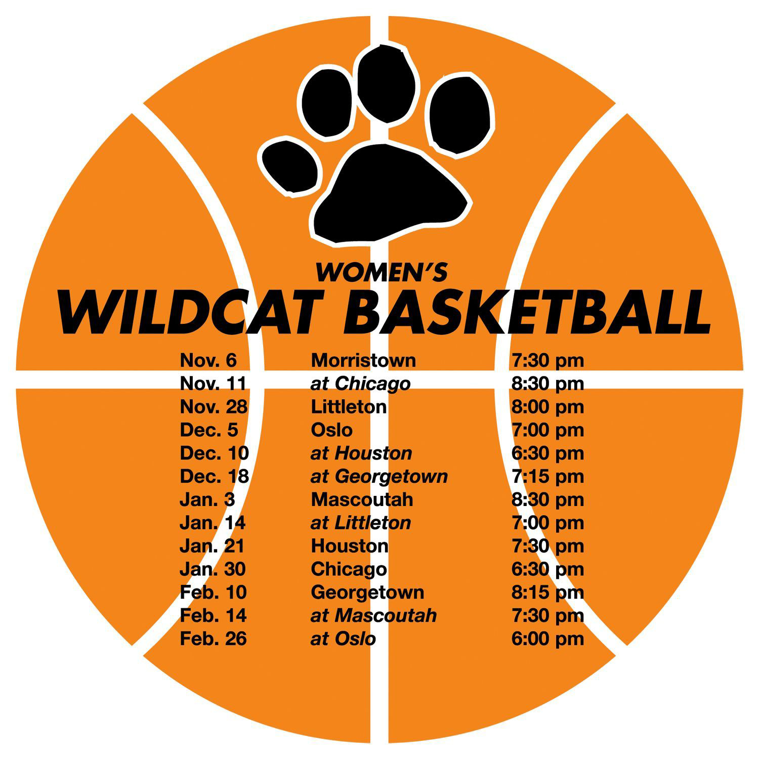 Schedule Basketball Magnet 1