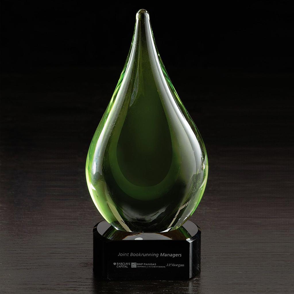 Fusion Art Glass Award w/ Black Base 1