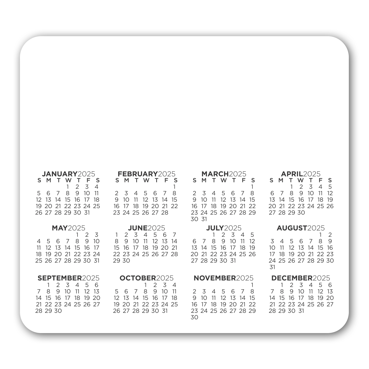 Calendar Round Corner Magnet 1