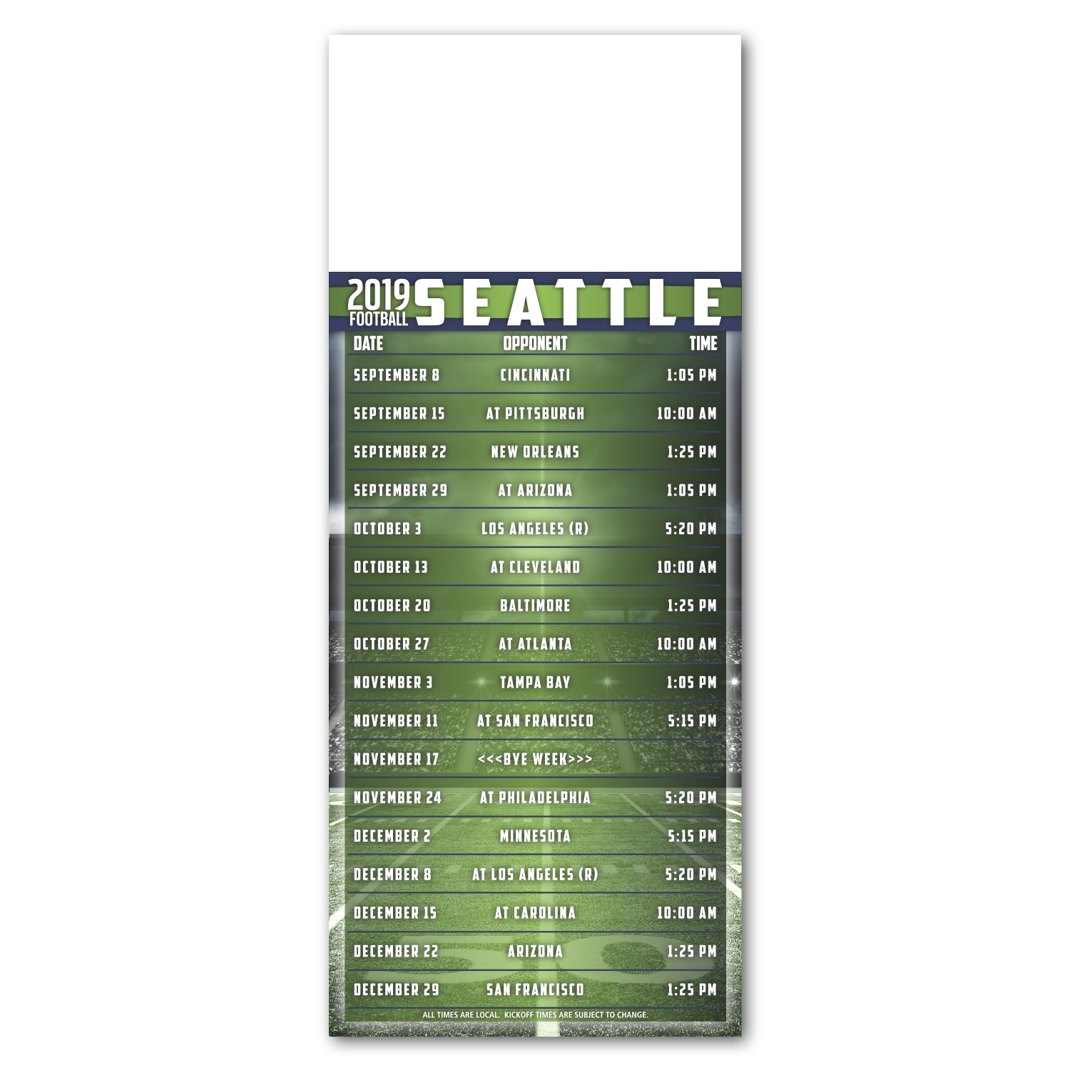 Football Schedule Magnet 1