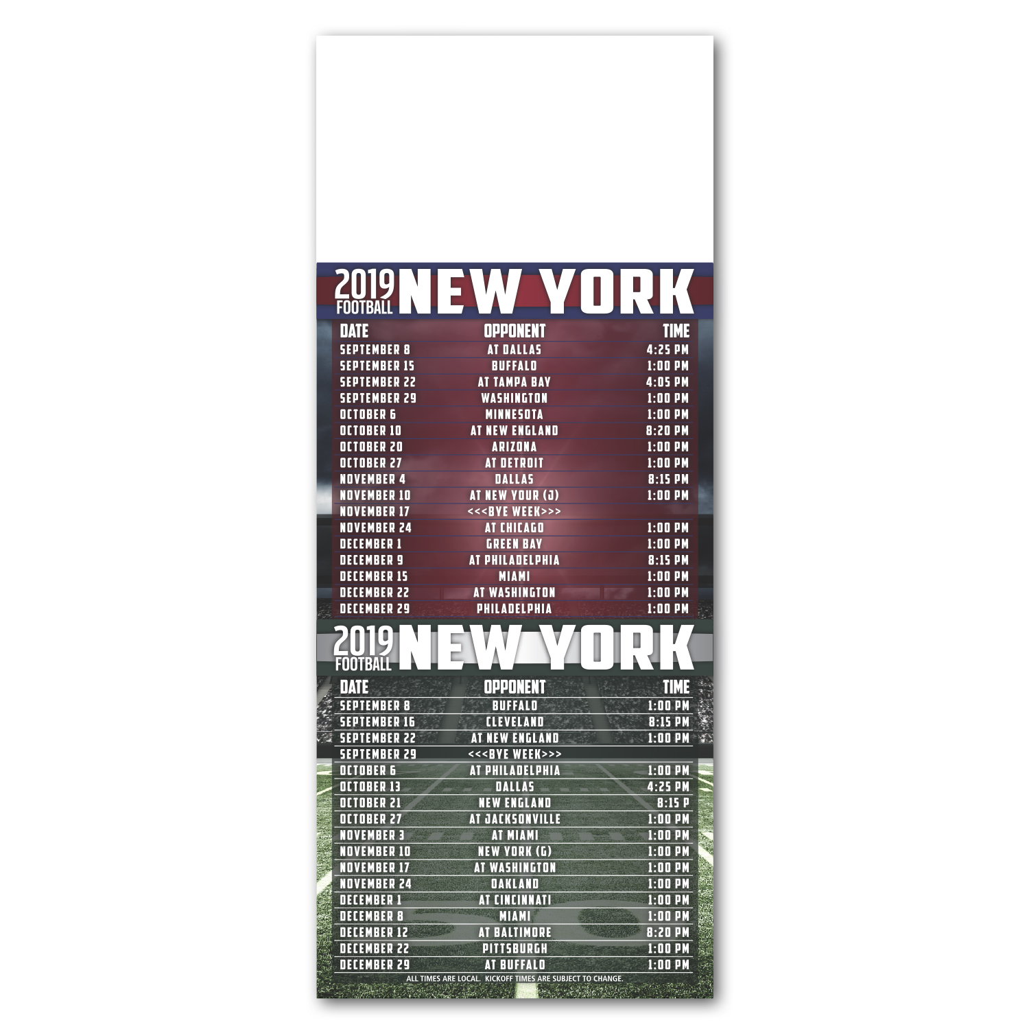 Football Schedule Magnet 1