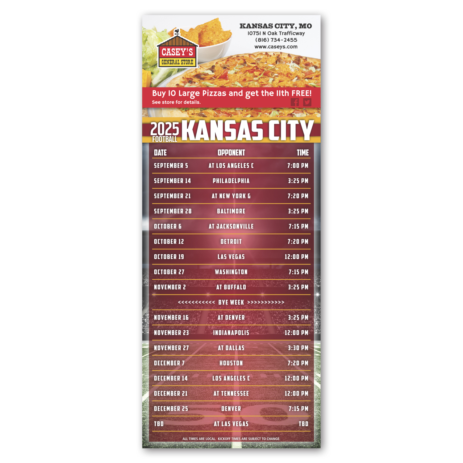 Football Schedule Magnet 1