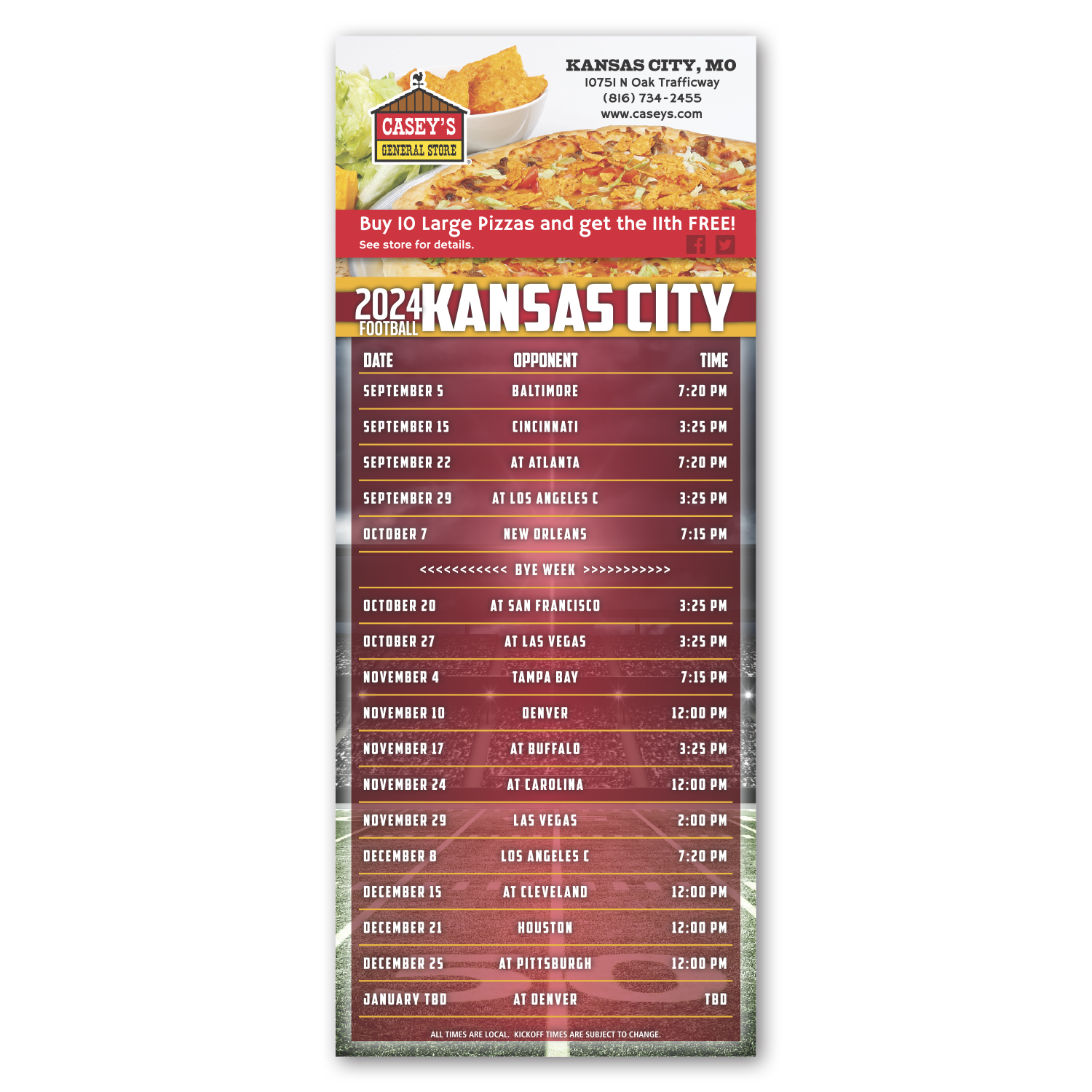Football Schedule Magnet 1