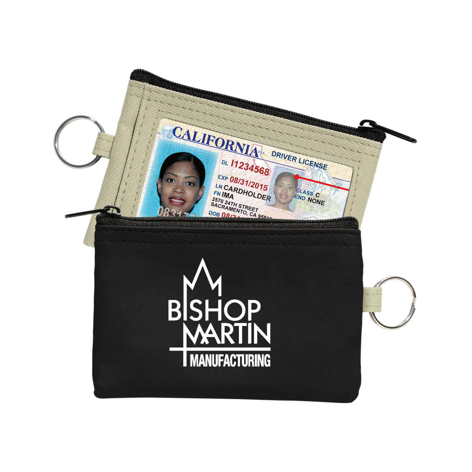 Coin Pouch W/Id Window & Split Ring 1