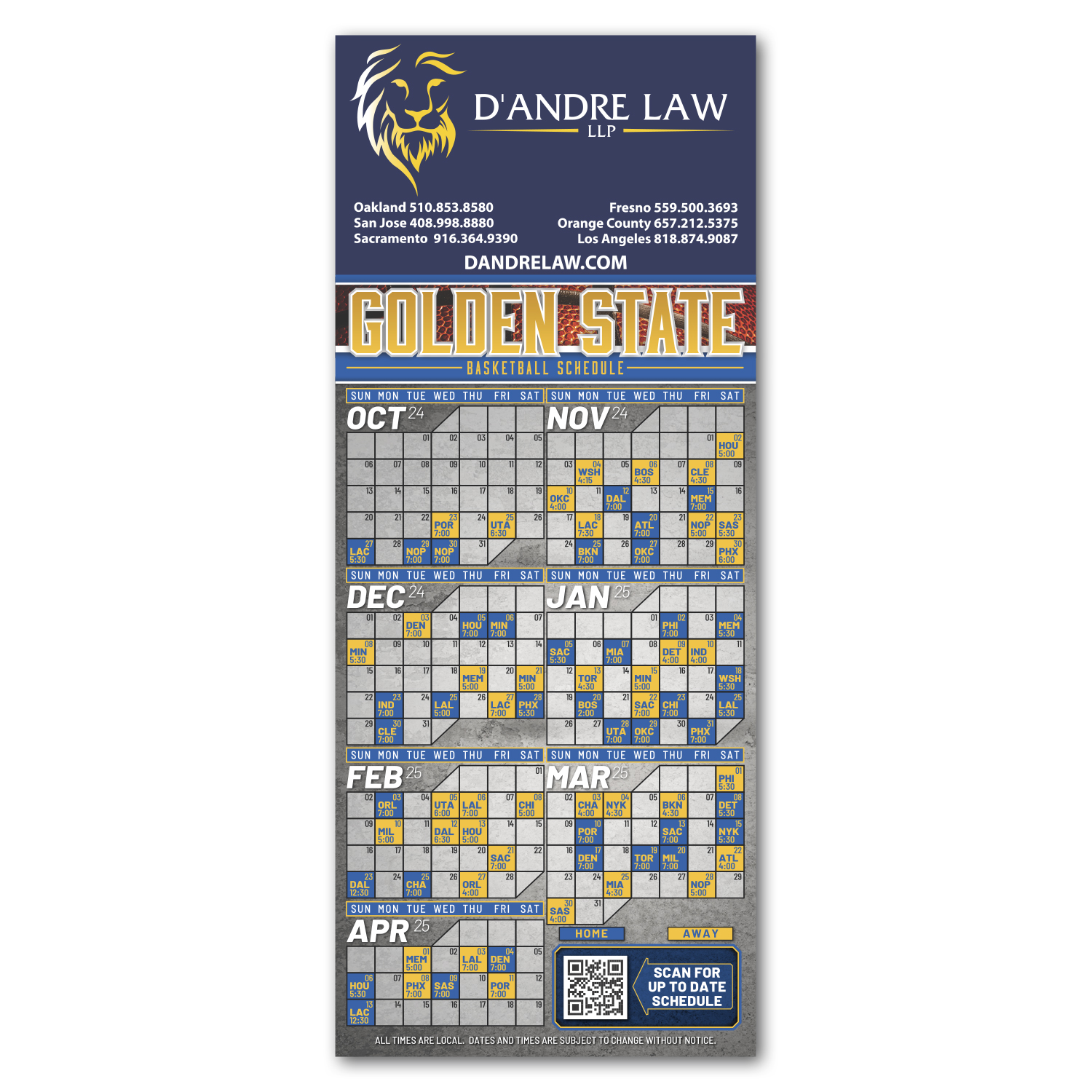 Basketball Schedule Magnet 1