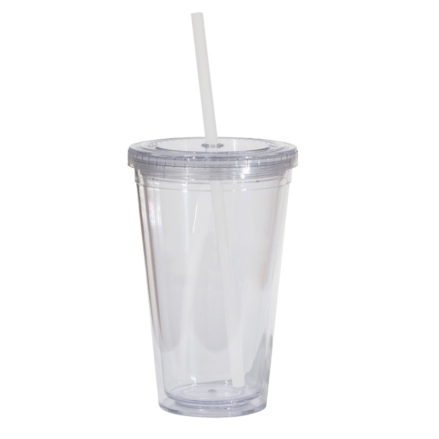 Double Wall 16 Oz Tumbler - Clear 1