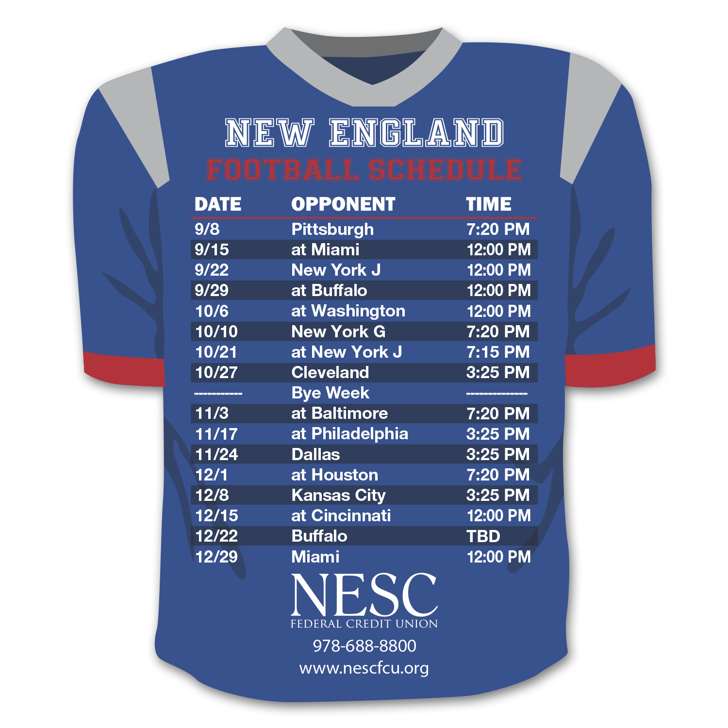 Schedule Team Jersey Magnet 1