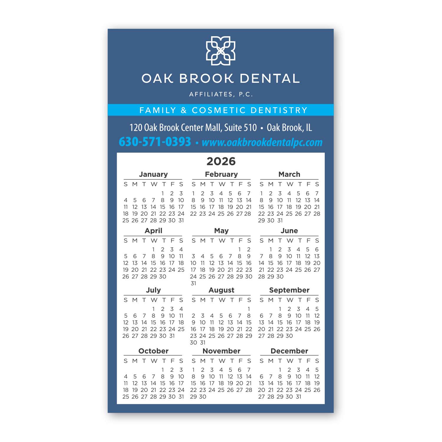 Calendar Sq Crnr Magnet 2-29/32 x 4-15/16 1