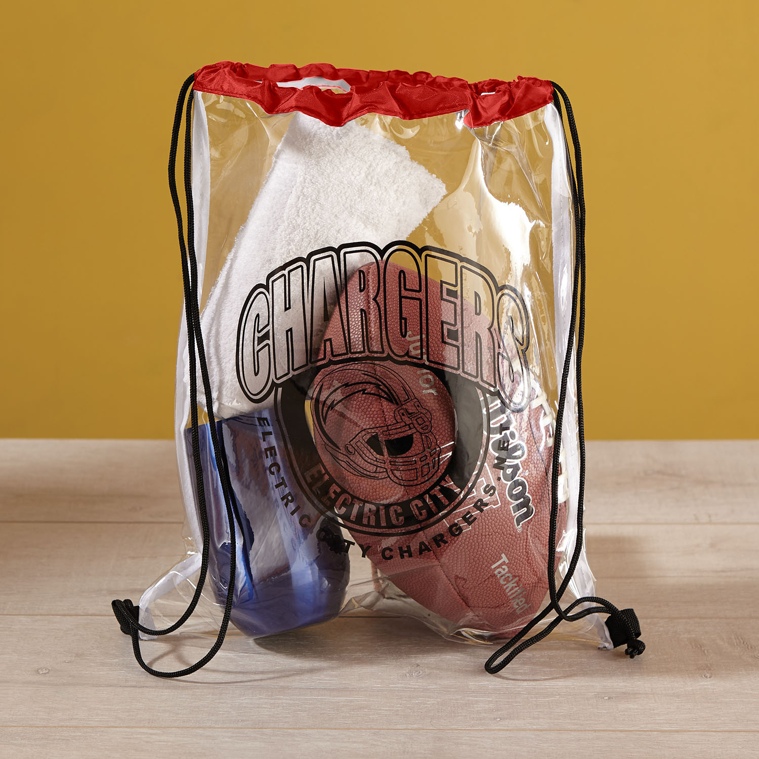 Clear Vinyl Drawstring Bag 1
