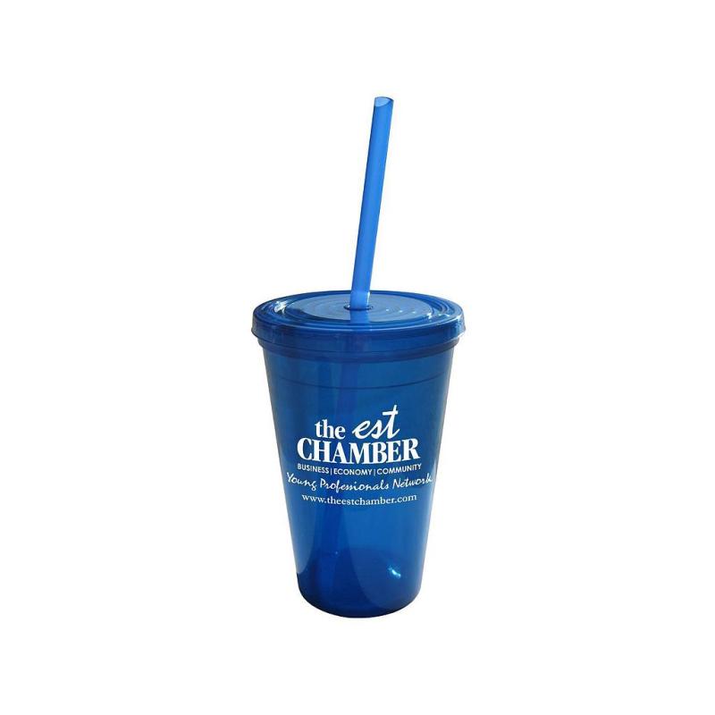 Geneva 16 Oz Tumbler w/Straw 1 Geneva 16 Oz Tumbler w/Straw 1
