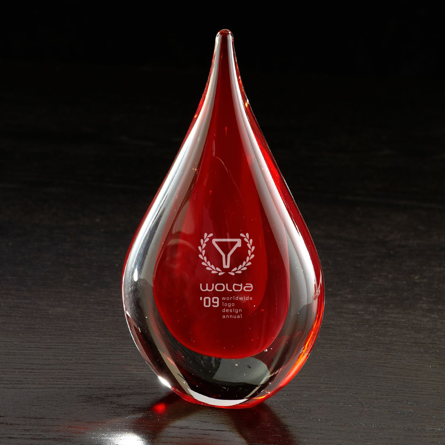 Fusion Art Glass Award w/ Blue Base 1