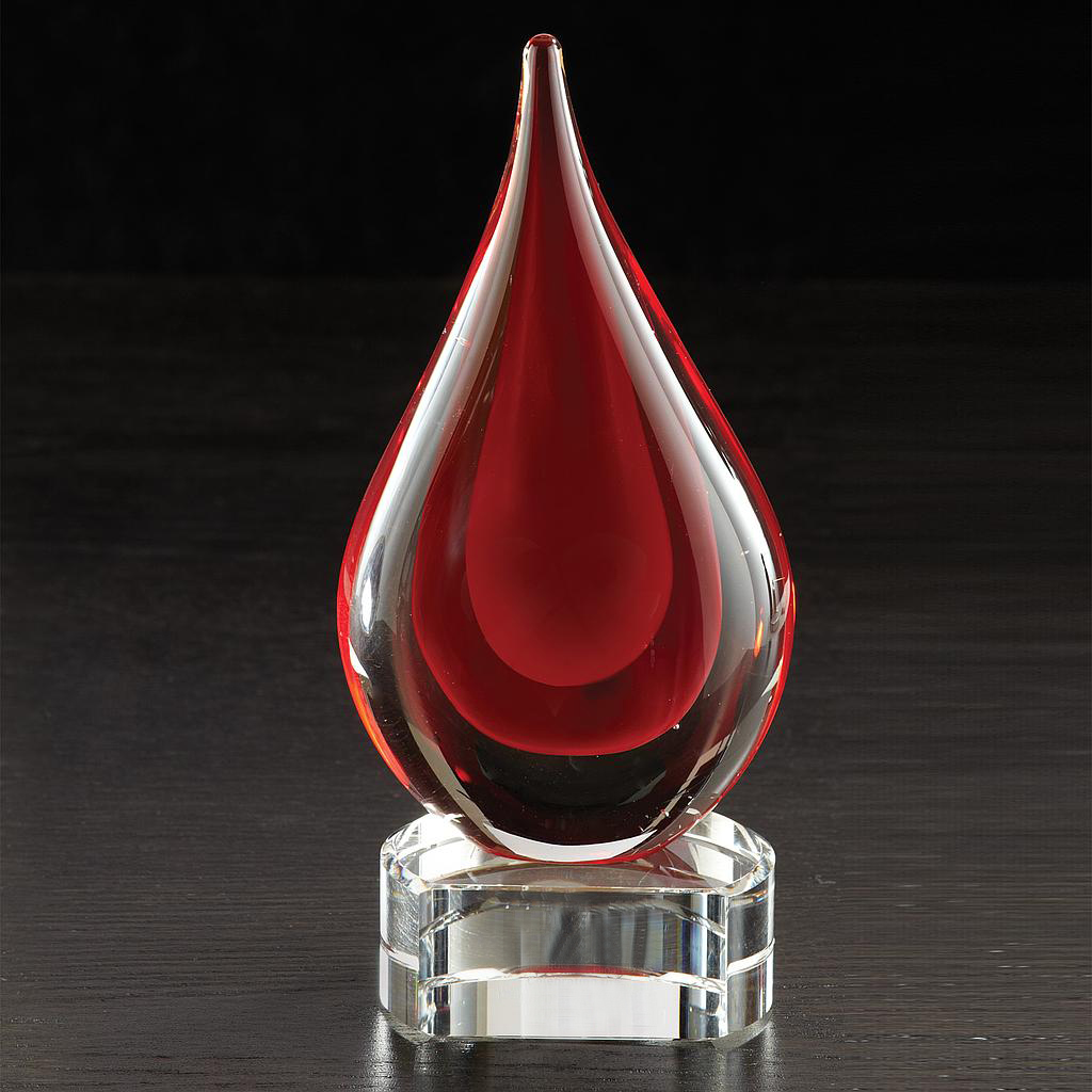 Fusion Art Glass Award w/ Blue Base 1
